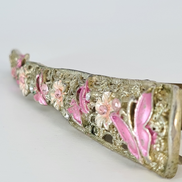 Vintage Silver & Pink Elegant Hair Clip Headwear - Picture 4 of 13